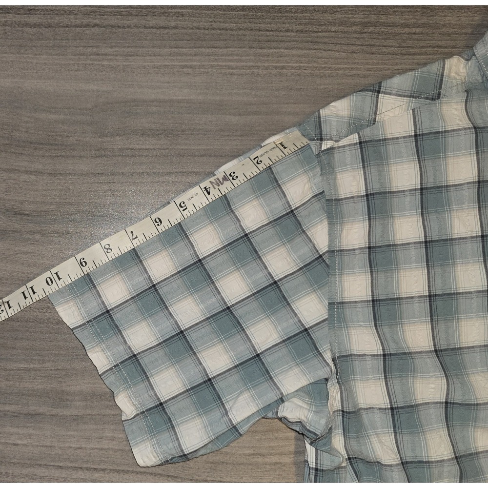 Red Head Green Plaid Button Up Short Sleeve Outdoor Casual Spring Mens Sz L - Picture 9 of 9